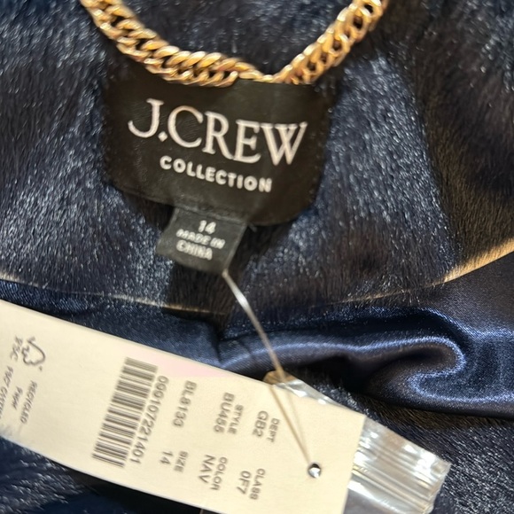 NWT J.Crew Collection Palais Topcoat in brushed Faux Fur Navy SZ 14 BU455 - Picture 2 of 10